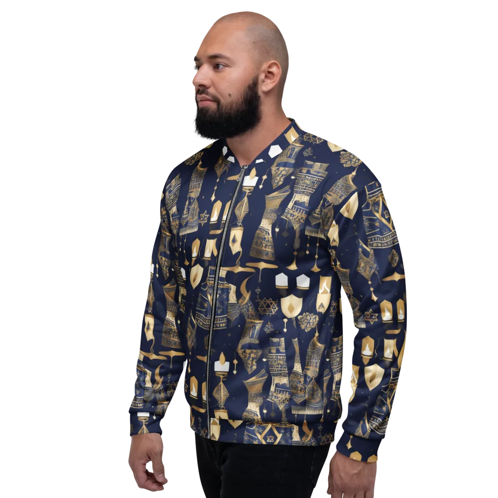 Gilded Vigil on Bomber Jacket — Left