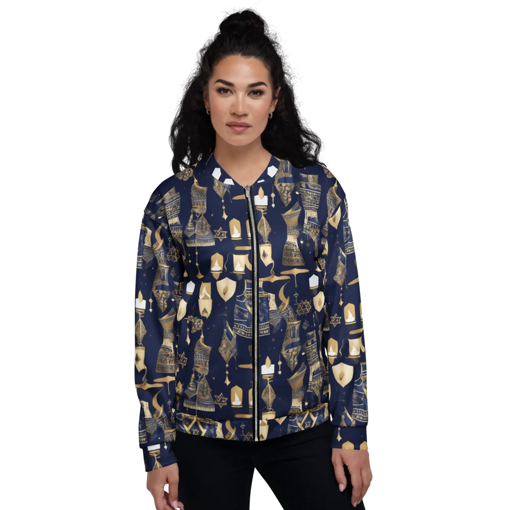 Gilded Vigil on Bomber Jacket — Front