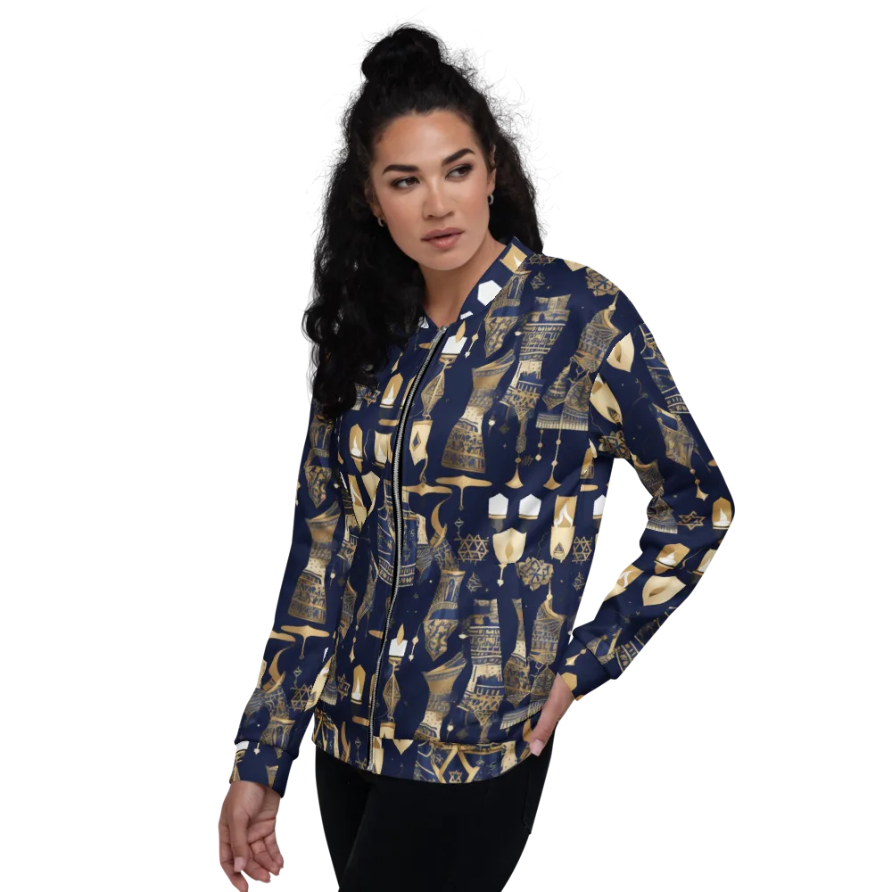 Gilded Vigil on Bomber Jacket — Left