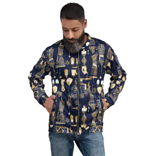 Gilded Vigil on a Bomber Jacket