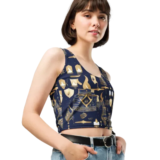 Gilded Vigil on a Crop Top