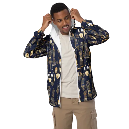 Gilded Vigil on a Men's Windbreaker