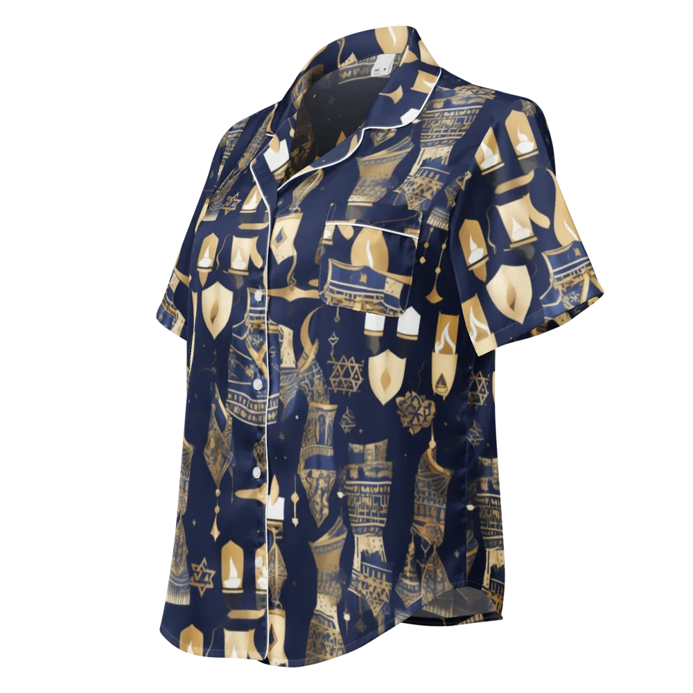 Gilded Vigil on Women's Short Sleeve Pajama Top — Left Front