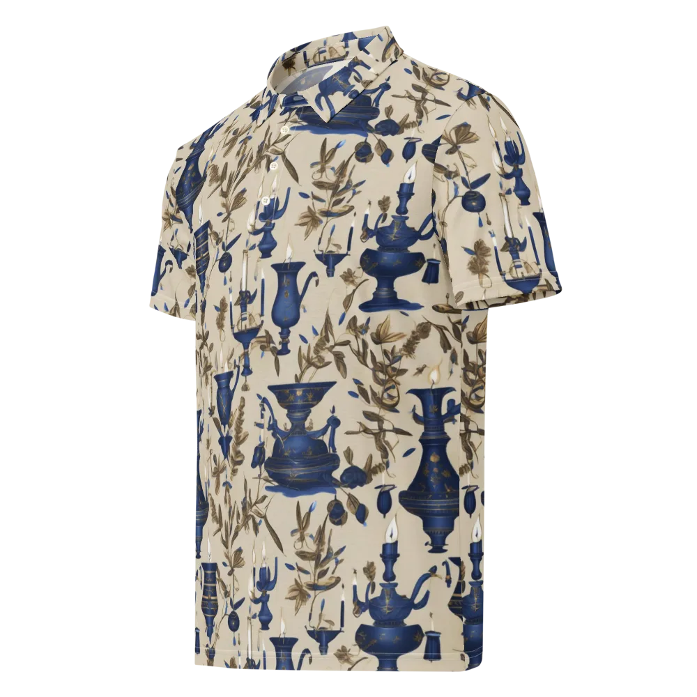 Blue Hour Still Life on Men's Slim Fit Polo Shirt — Left Front