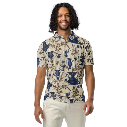 Blue Hour Still Life on a Men's Slim Fit Polo Shirt