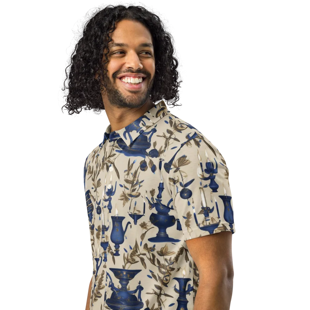 Blue Hour Still Life on Men's Slim Fit Polo Shirt — Left Front