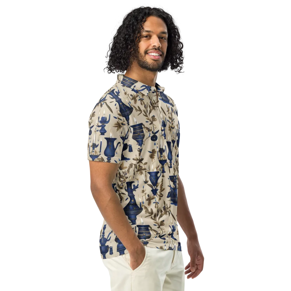 Blue Hour Still Life on Men's Slim Fit Polo Shirt — Right Front