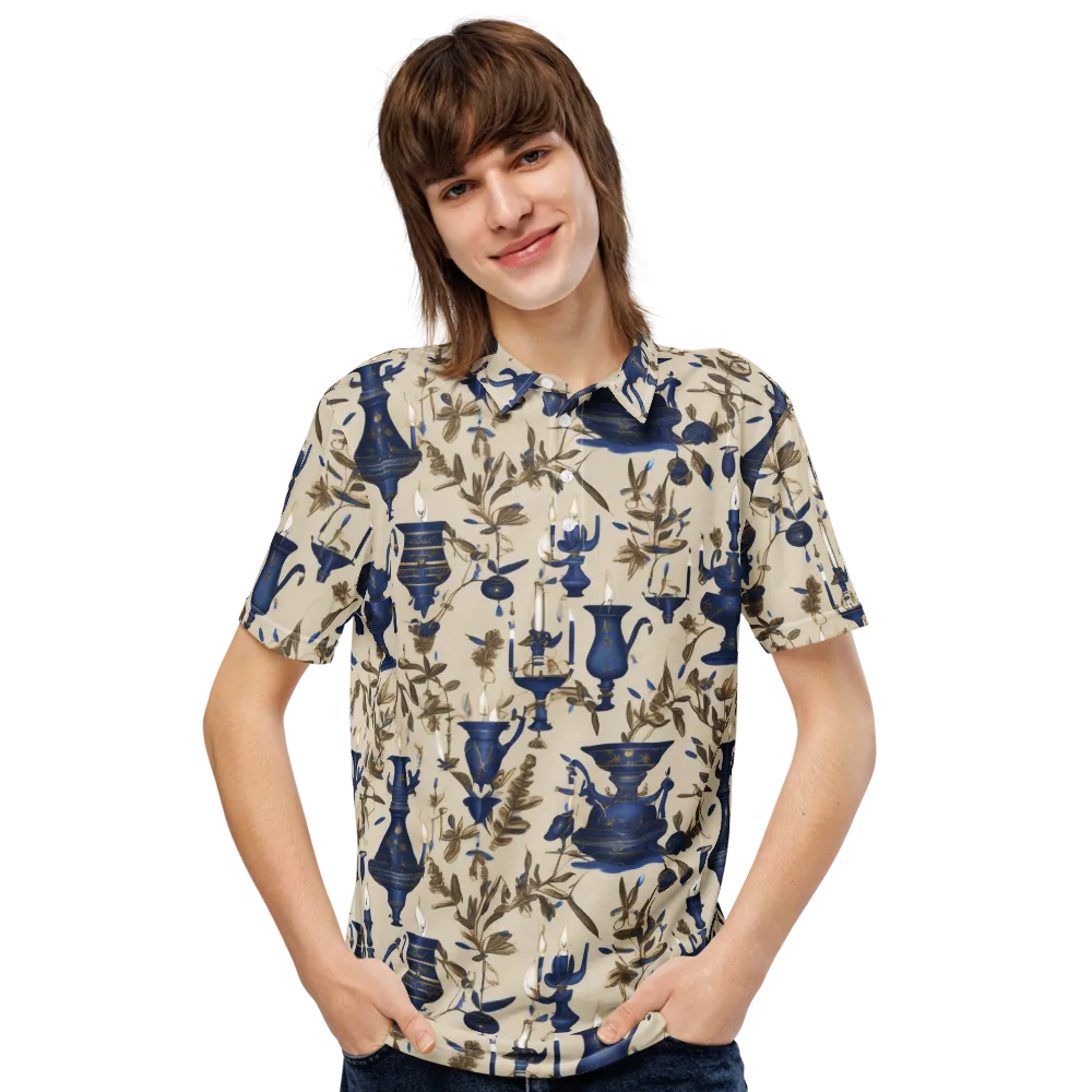 Blue Hour Still Life on Men's Slim Fit Polo Shirt — Front
