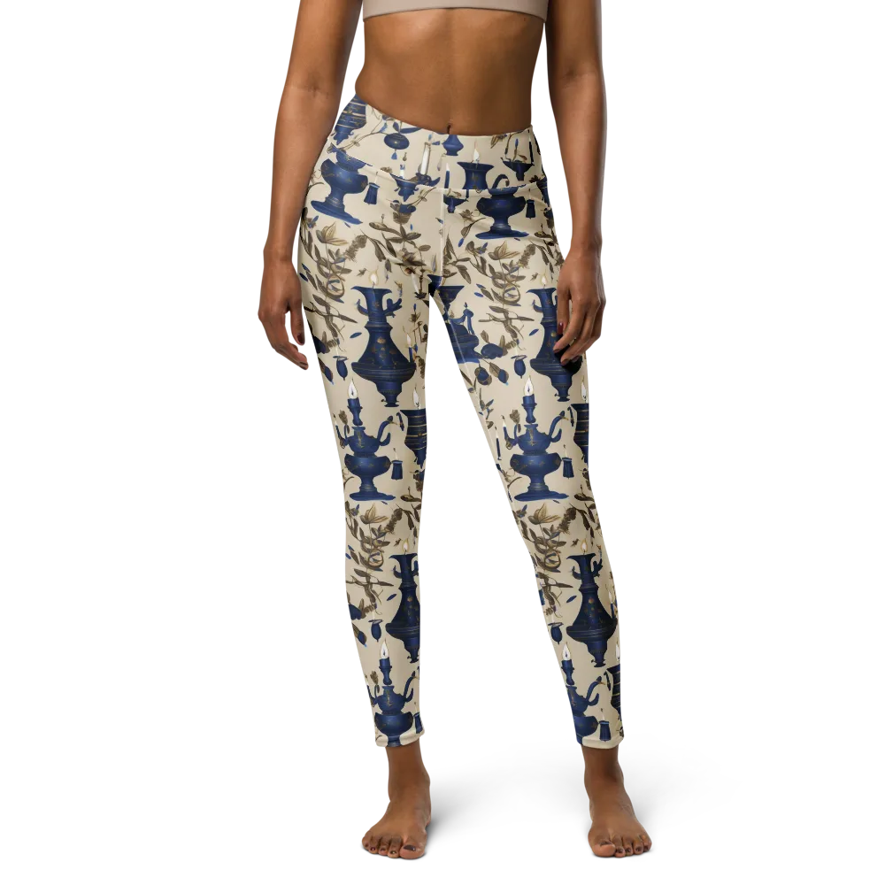 Blue Hour Still Life on Yoga Leggings — Front