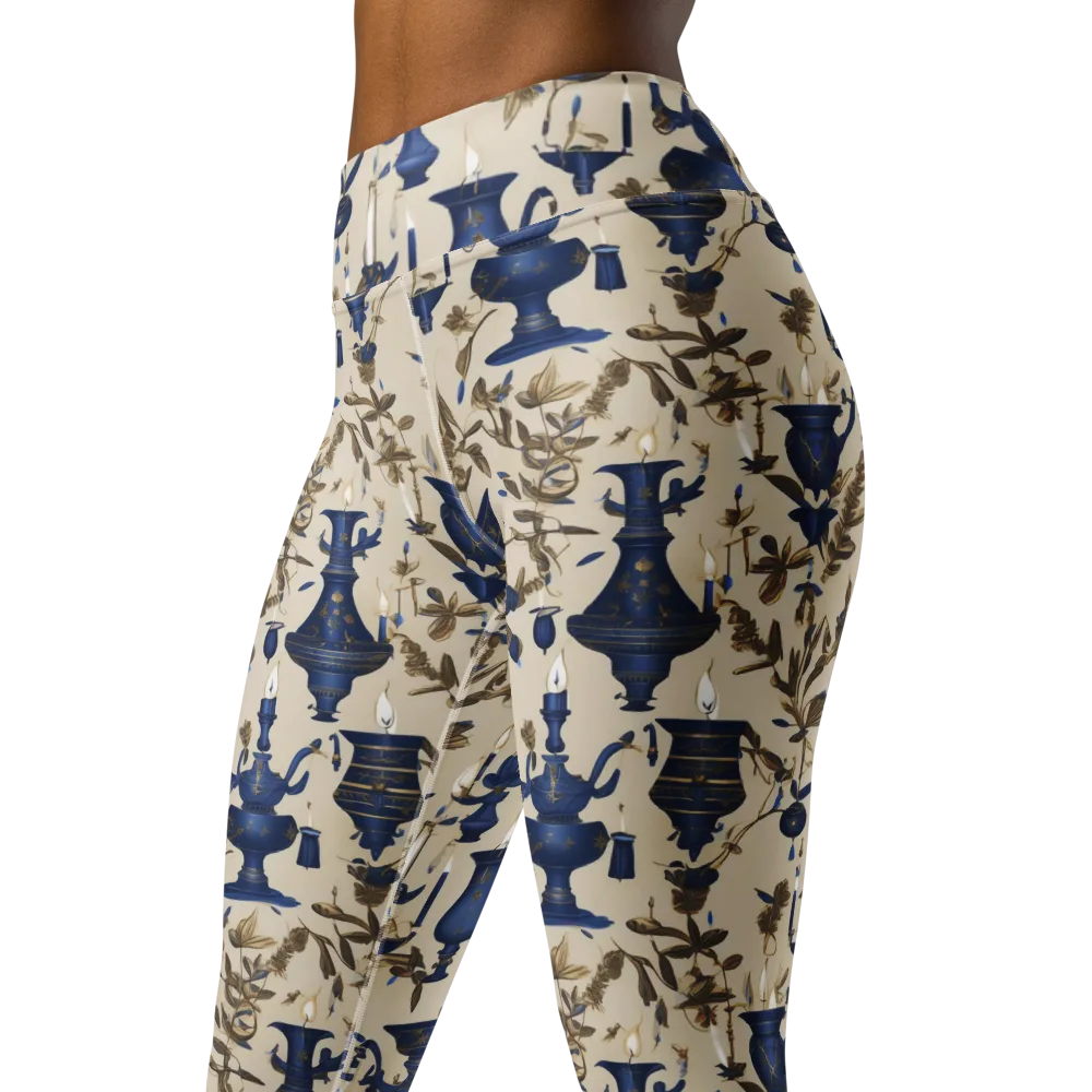 Blue Hour Still Life on Yoga Leggings — Left Front