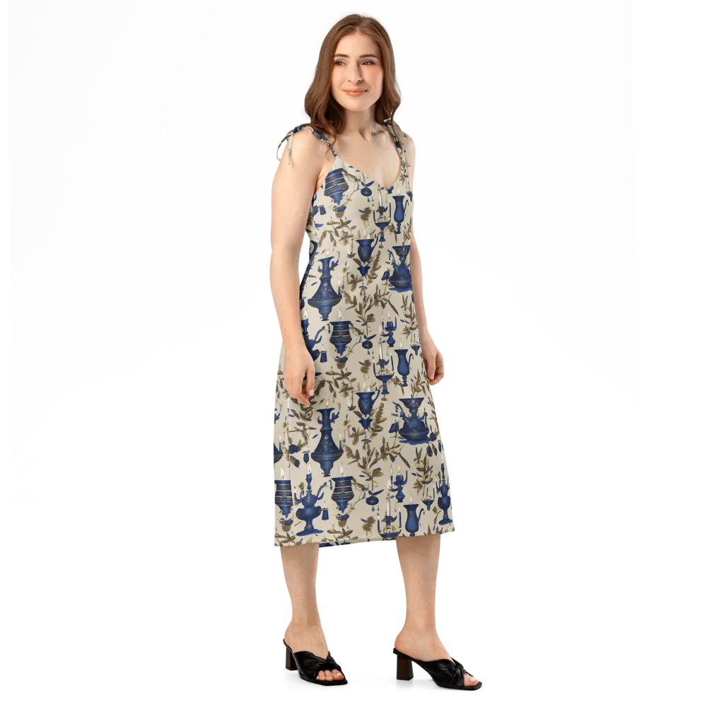Blue Hour Still Life on Slip Dress — Right Front