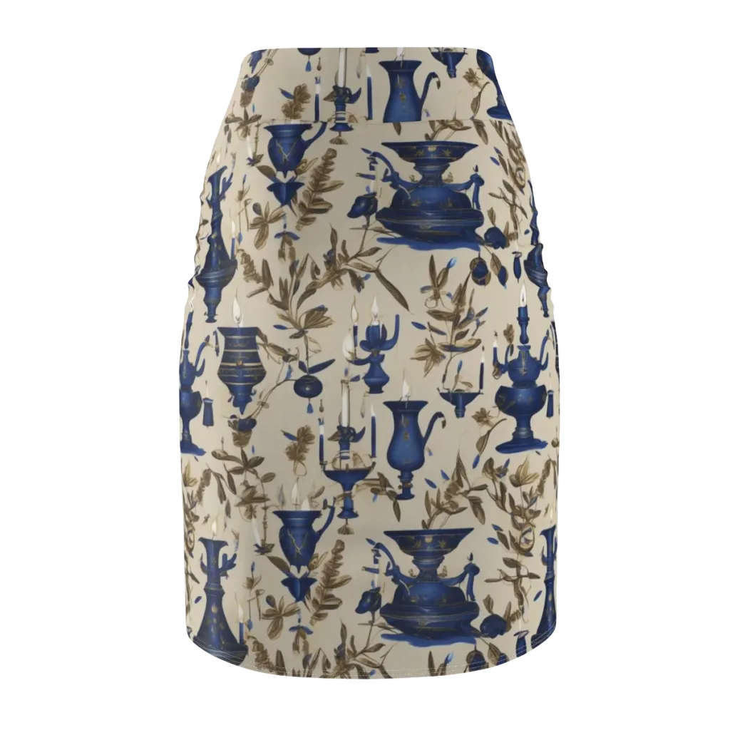 Blue Hour Still Life on Pencil Skirt — Back