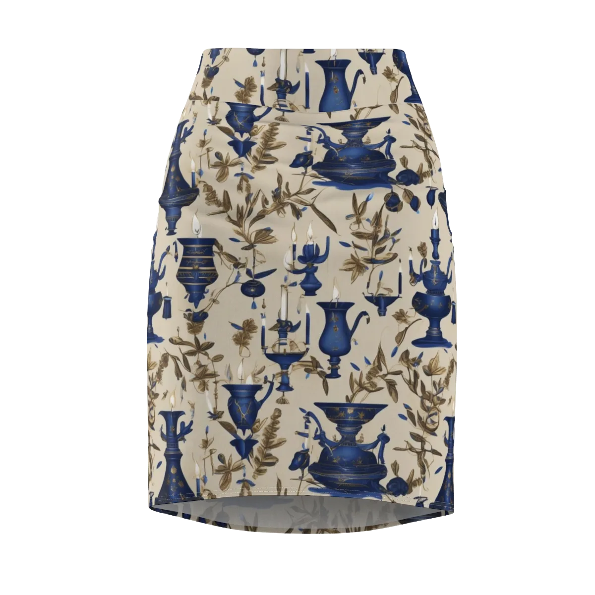 Blue Hour Still Life on Pencil Skirt — Front