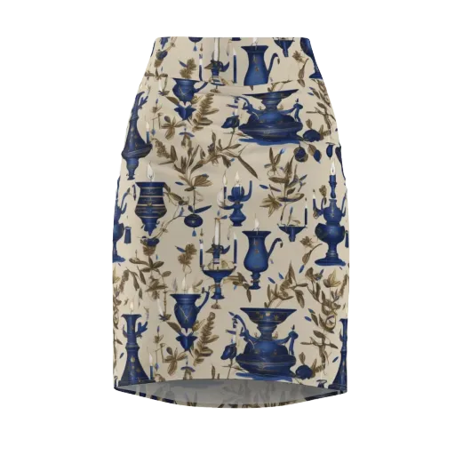 Blue Hour Still Life on a Pencil Skirt