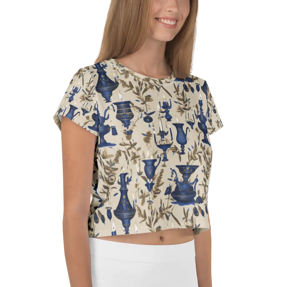Blue Hour Still Life on Crop Tee — Right