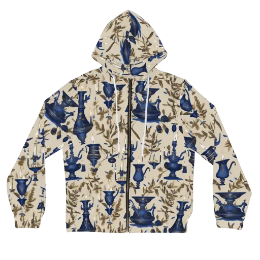 Blue Hour Still Life on a Women's Full-Zip Hoodie