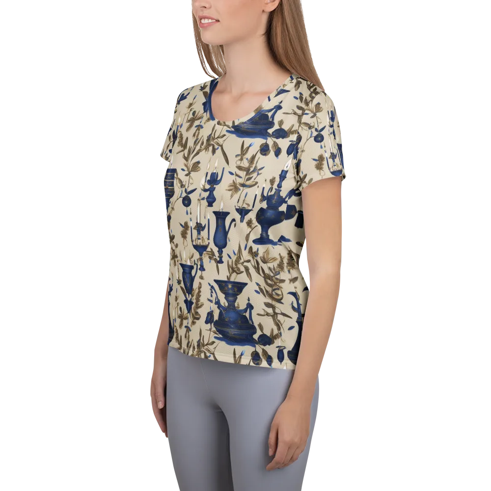Blue Hour Still Life on Women's Athletic T-Shirt — Left