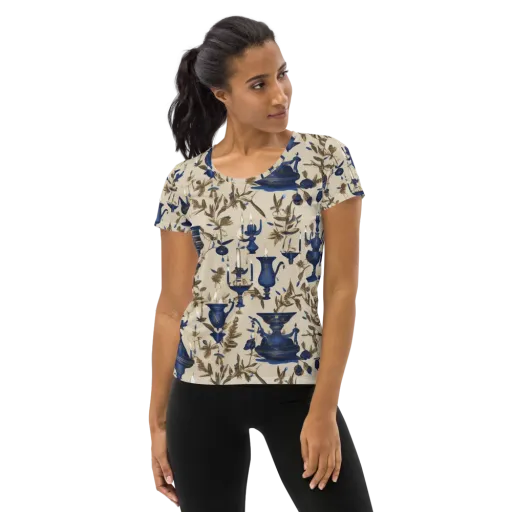Blue Hour Still Life on a Women's Athletic T-Shirt