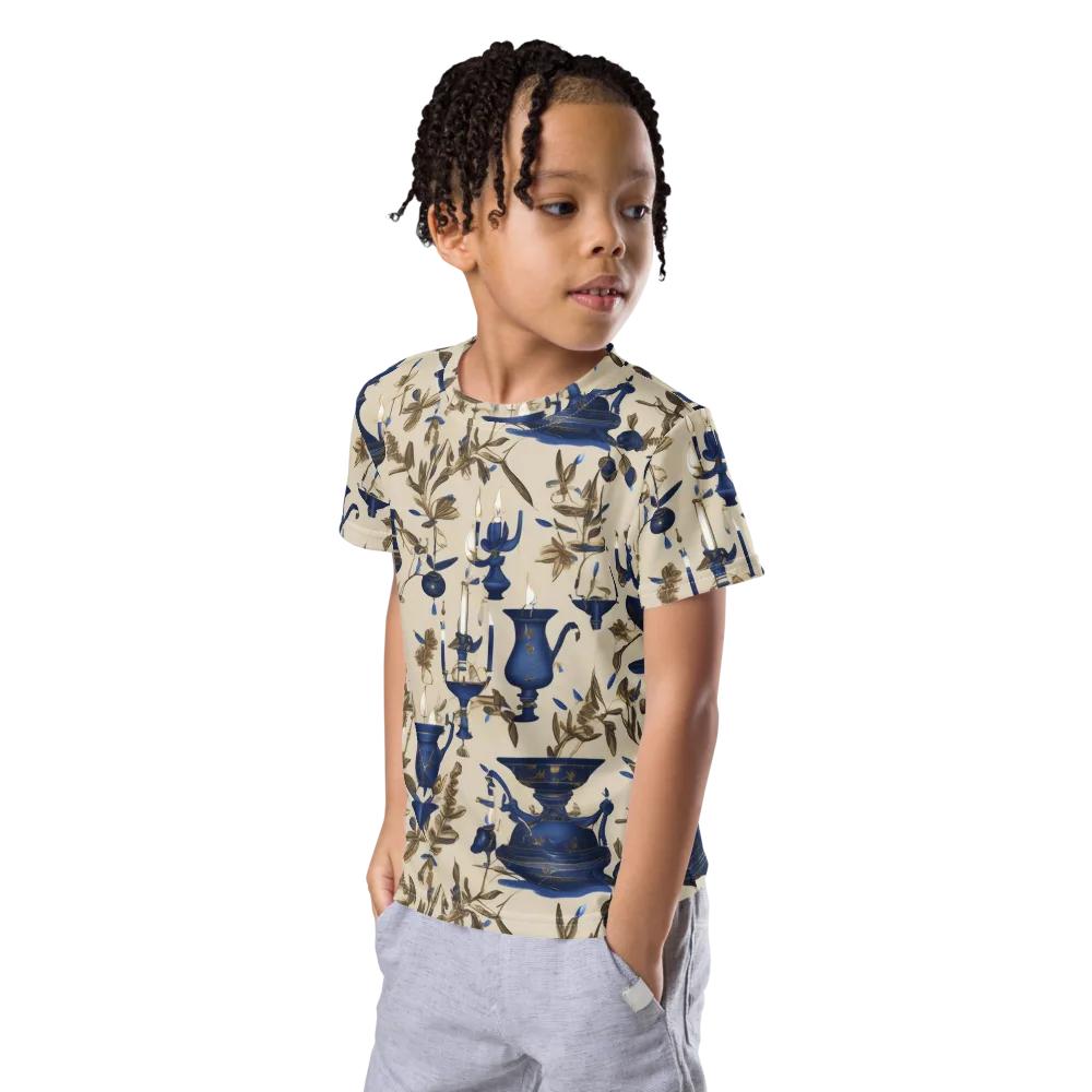 Blue Hour Still Life on Kids Crew Neck T-Shirt — Left Front