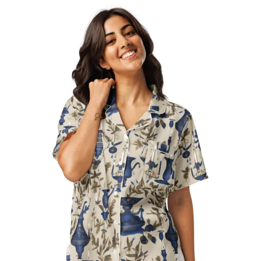 Blue Hour Still Life on a Women's Short Sleeve Pajama Top