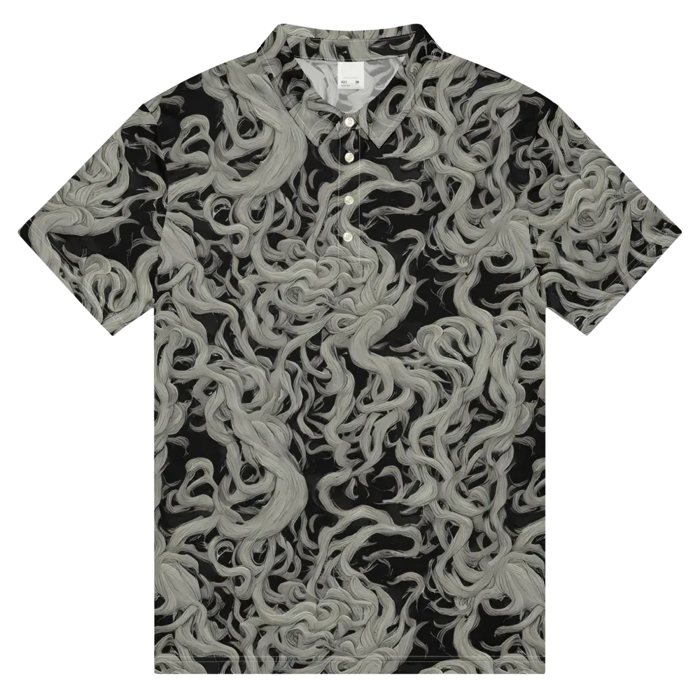 Ashen Current on Men's Slim Fit Polo Shirt — Front