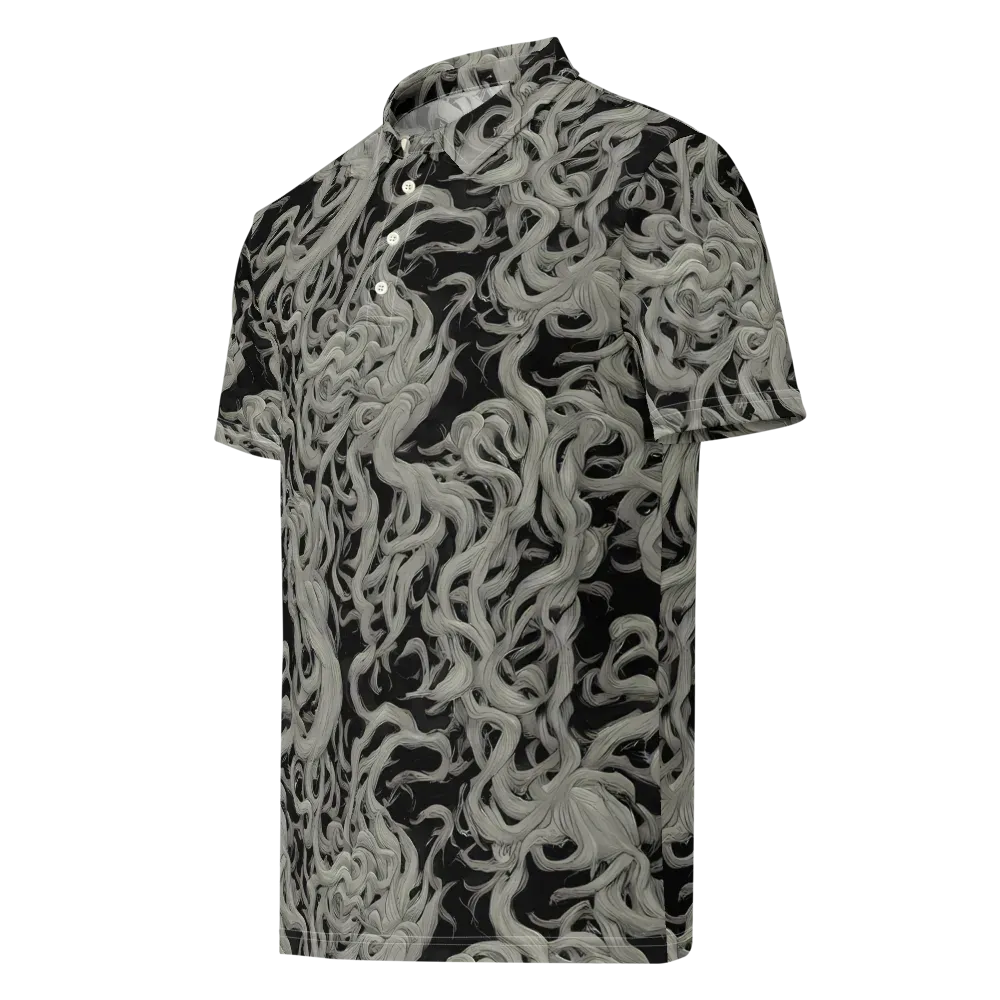 Ashen Current on Men's Slim Fit Polo Shirt — Left Front