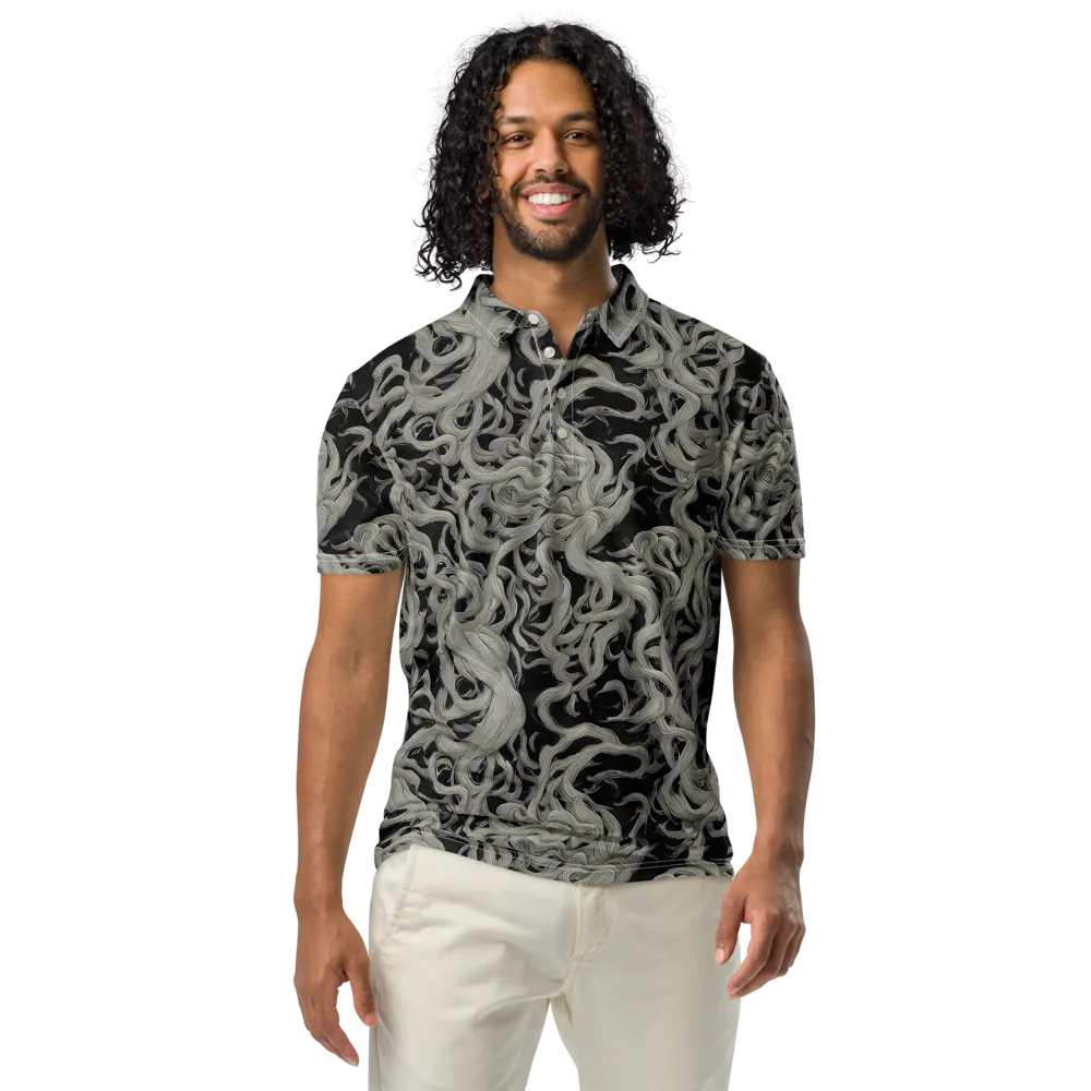 Ashen Current on Men's Slim Fit Polo Shirt — Front