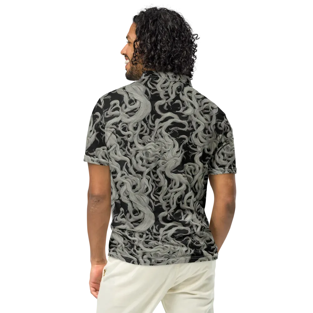 Ashen Current on Men's Slim Fit Polo Shirt — Back