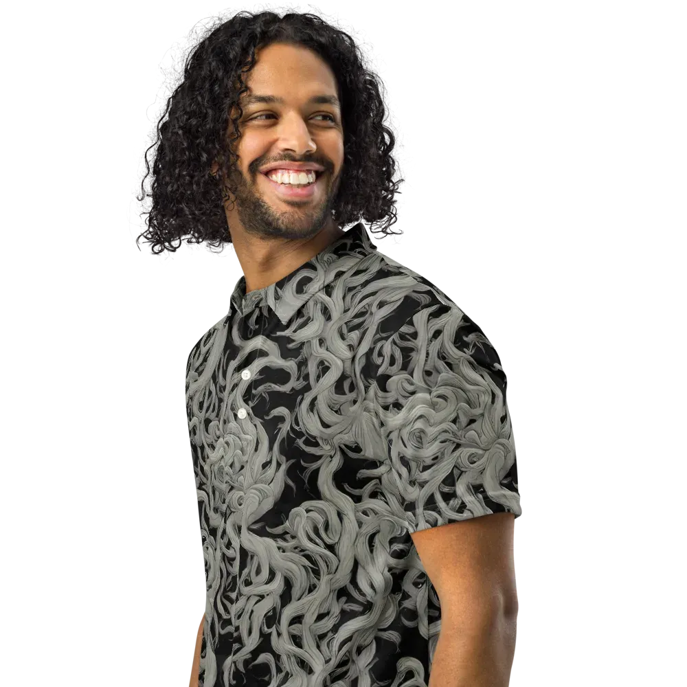 Ashen Current on Men's Slim Fit Polo Shirt — Left Front