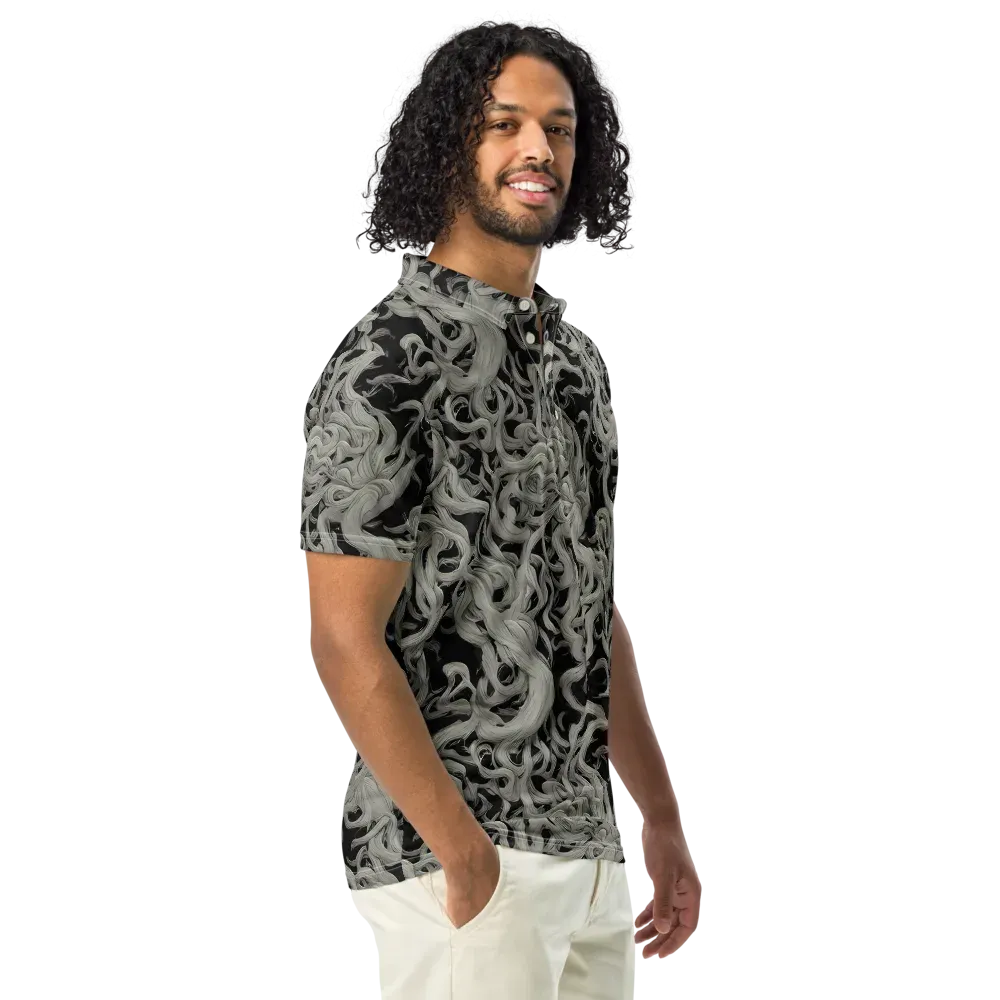 Ashen Current on Men's Slim Fit Polo Shirt — Right Front