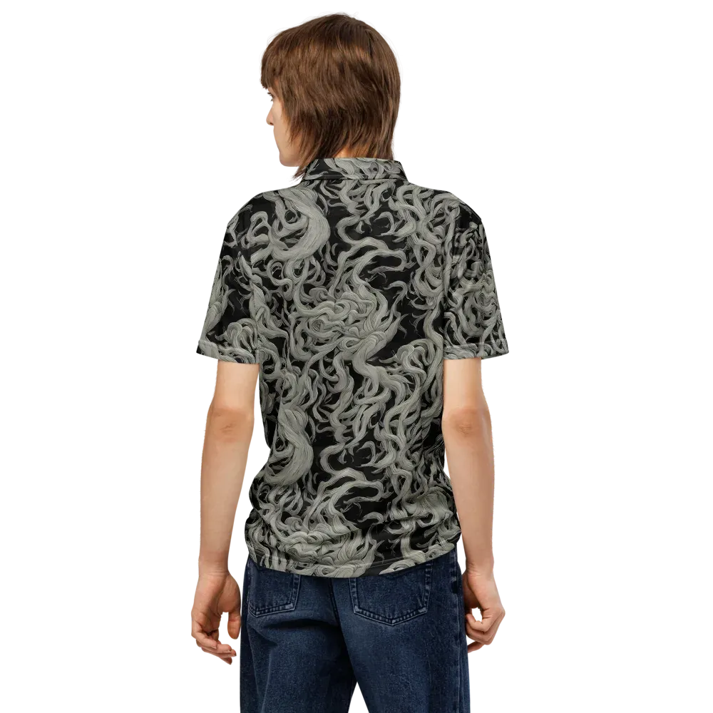 Ashen Current on Men's Slim Fit Polo Shirt — Back