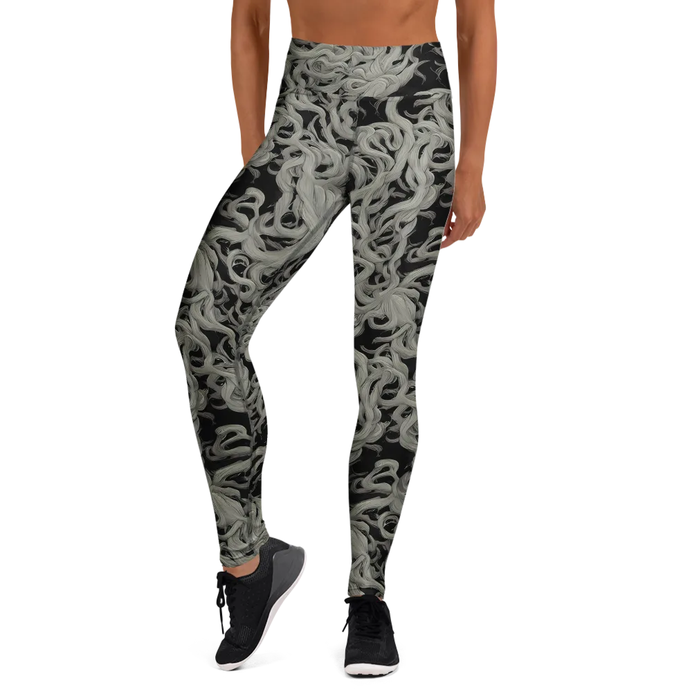 Ashen Current on Yoga Leggings — Front