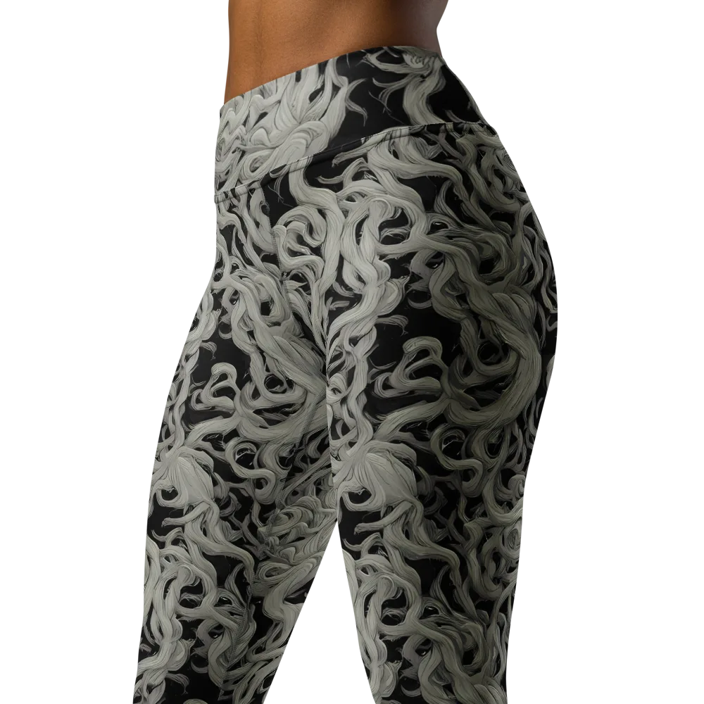 Ashen Current on Yoga Leggings — Left Front