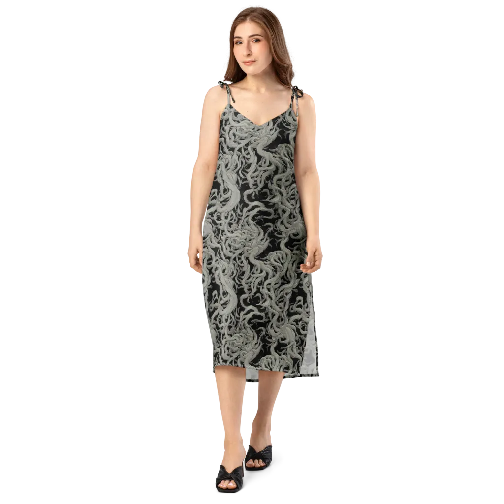 Ashen Current on Slip Dress — Front