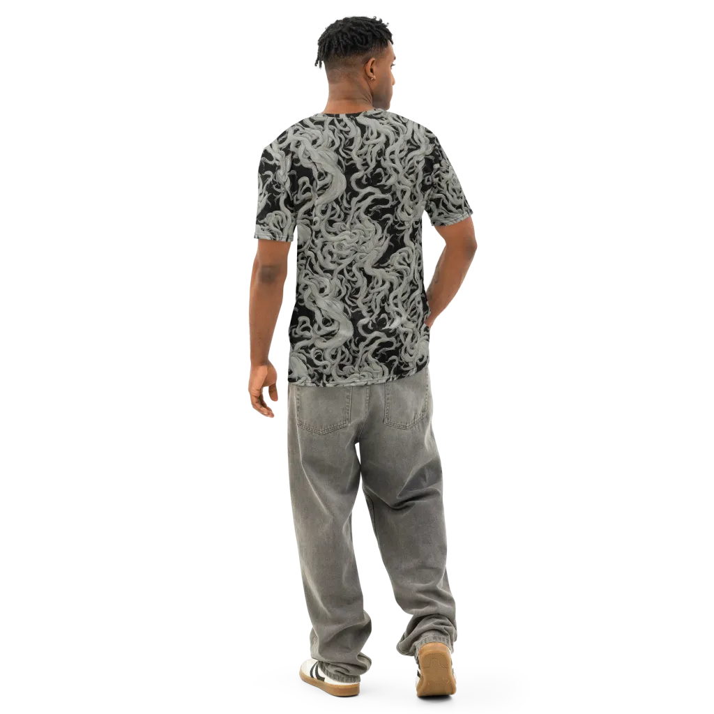 Ashen Current on Men's Cotton Crew Neck T-Shirt — Back