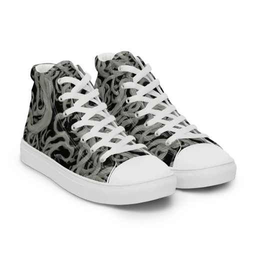 Ashen Current on a Men's High Top Canvas Shoes
