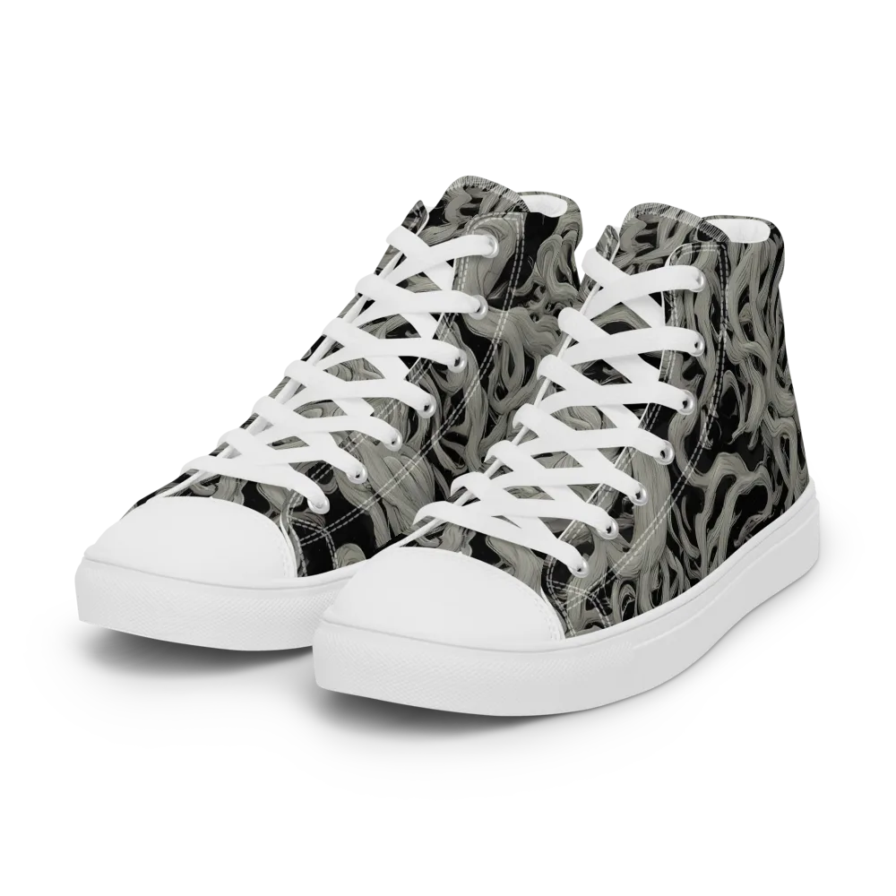 Ashen Current on Women's High Top Canvas Shoes — Left Front