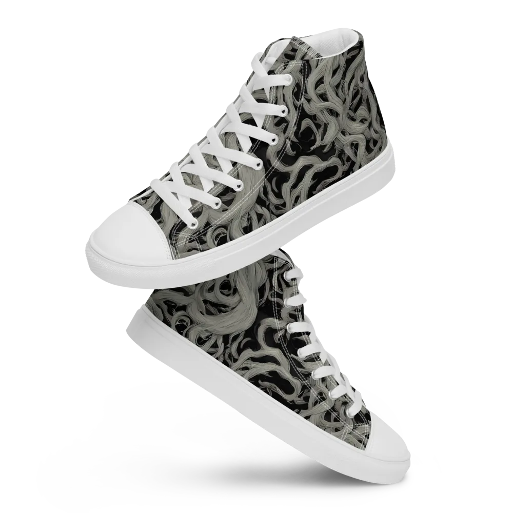 Ashen Current on Women's High Top Canvas Shoes — Front