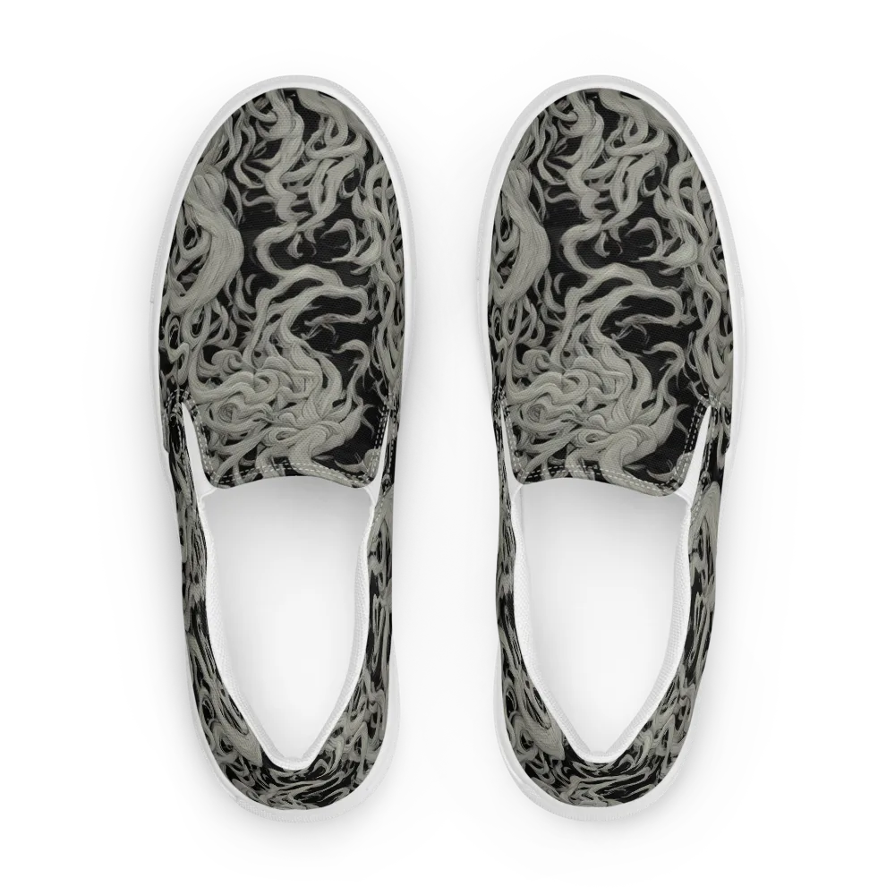 Ashen Current on Men's Slip-On Canvas Shoes — Front
