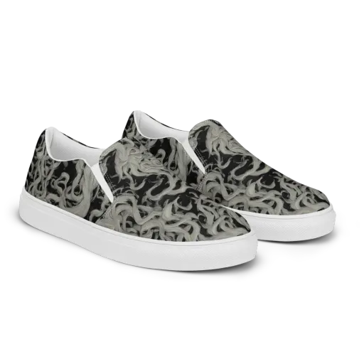 Ashen Current on a Men's Slip-On Canvas Shoes