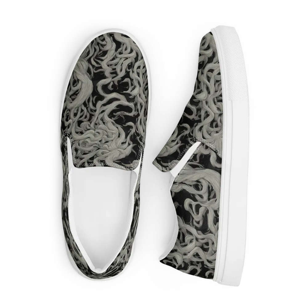 Ashen Current on Men's Slip-On Canvas Shoes — Front