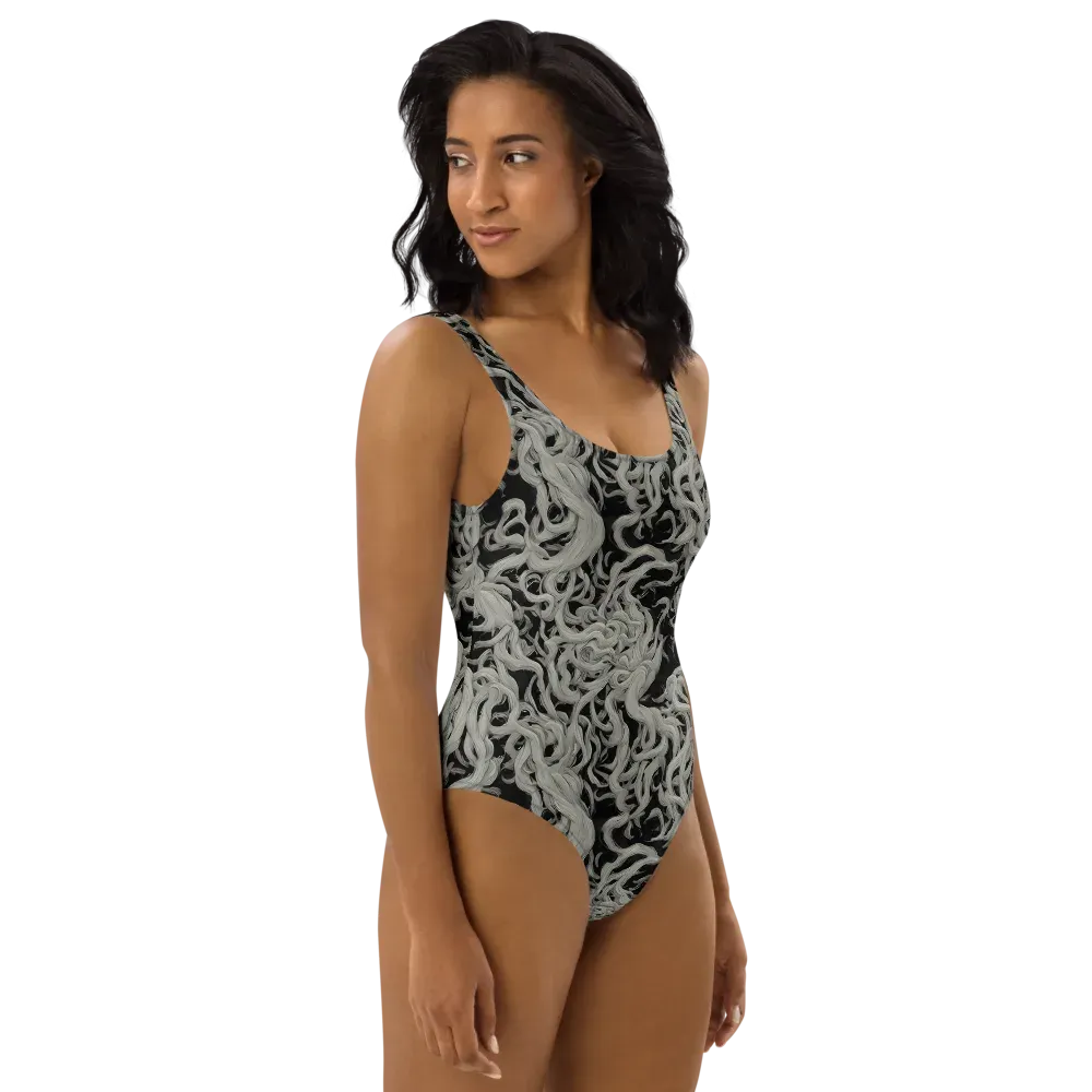 Ashen Current on One-Piece Swimsuit — Right