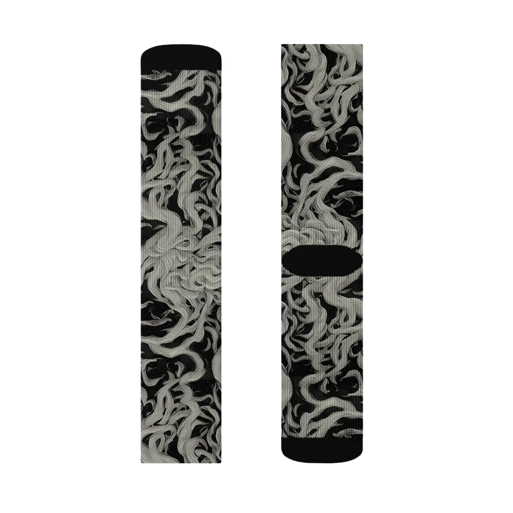 Ashen Current on Socks — Left Sock