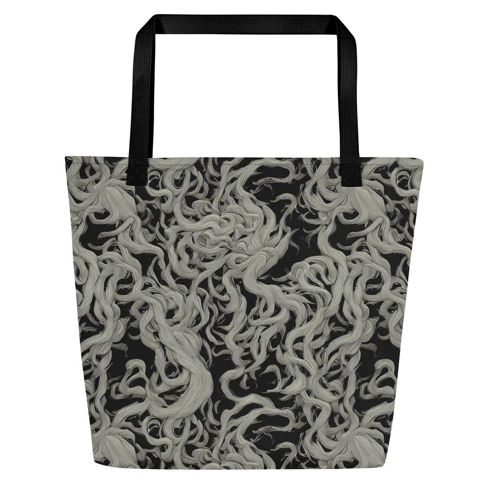 Ashen Current on Large Tote Bag W/ Pocket — Front