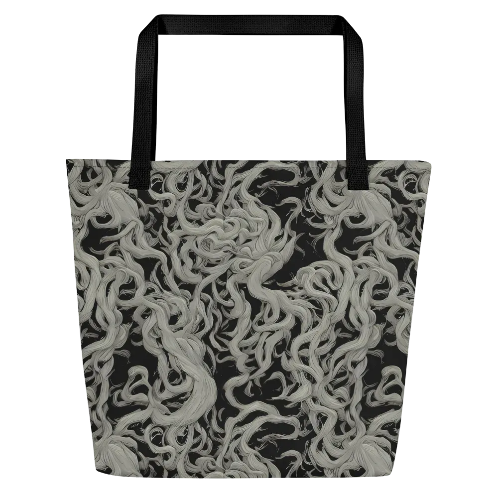 Ashen Current on Large Tote Bag W/ Pocket — Front