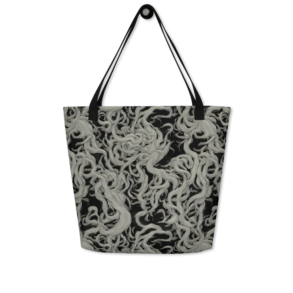 Ashen Current on Large Tote Bag W/ Pocket — Front