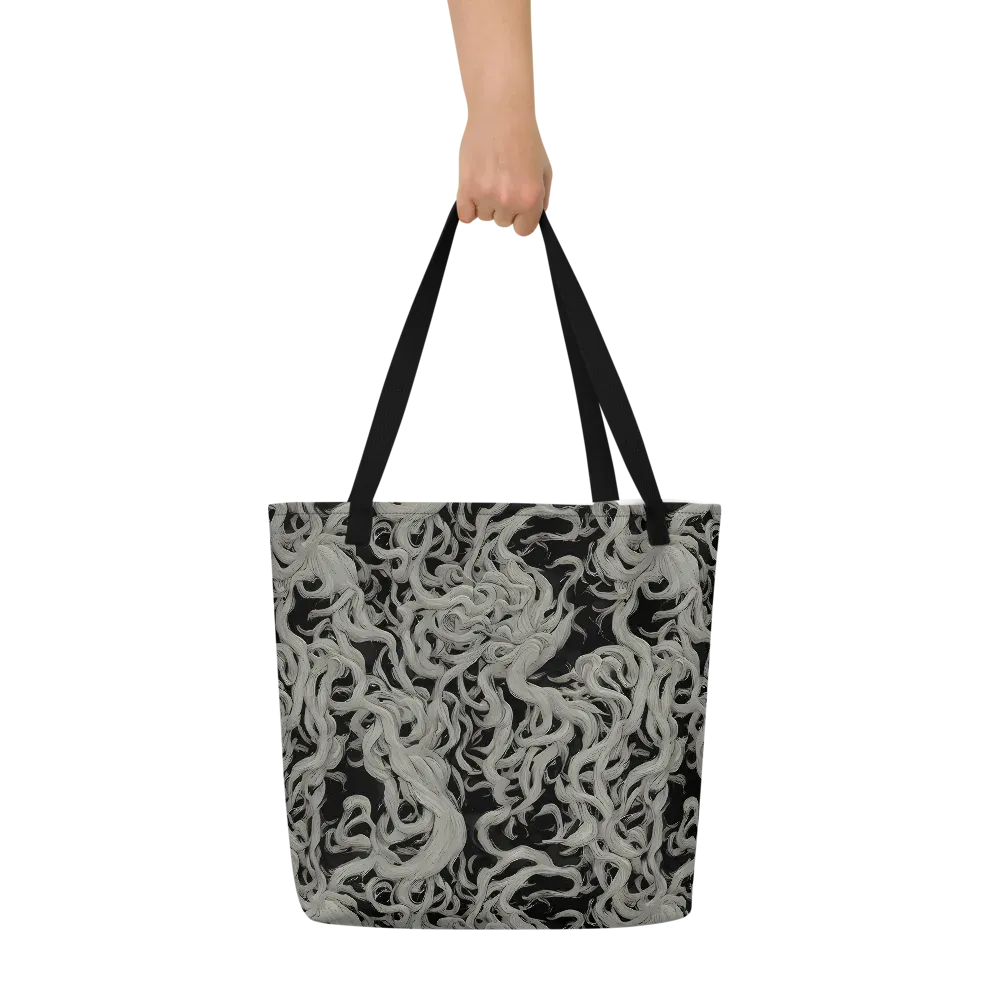 Ashen Current on Large Tote Bag W/ Pocket — Front