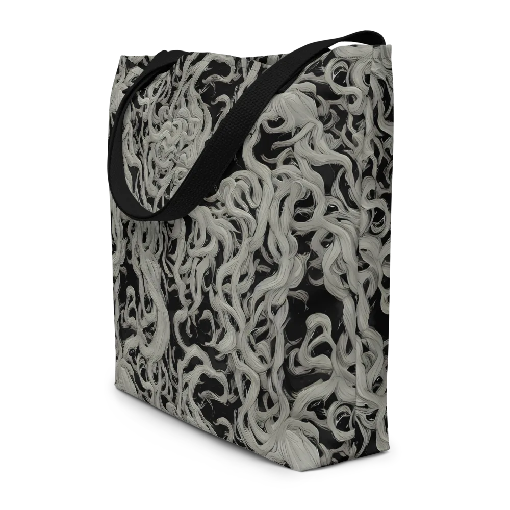 Ashen Current on Large Tote Bag W/ Pocket — Front