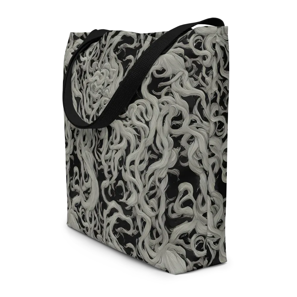 Ashen Current on Large Tote Bag W/ Pocket — Front