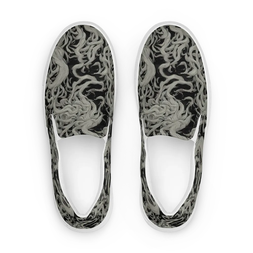 Ashen Current on Women's Slip-On Canvas Shoes — Front